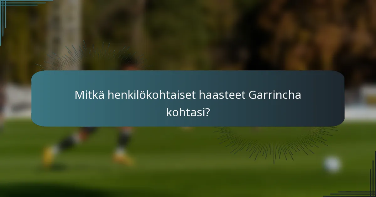 Mitkä henkilökohtaiset haasteet Garrincha kohtasi?
