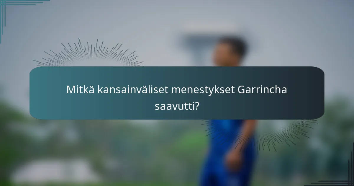Mitkä kansainväliset menestykset Garrincha saavutti?