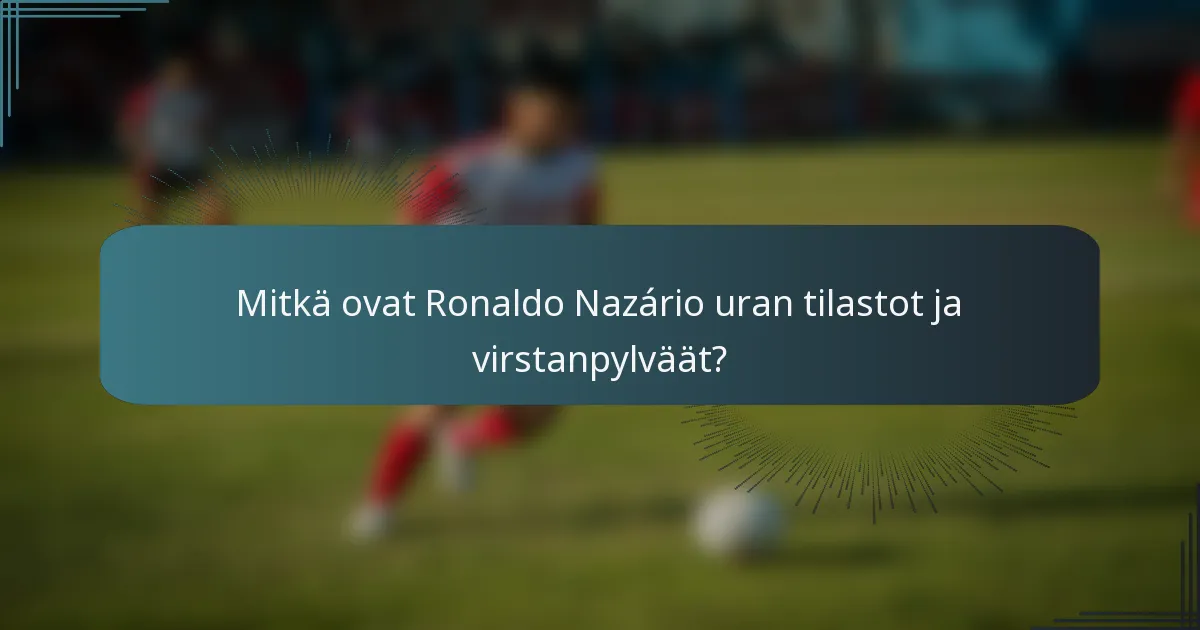 Mitkä ovat Ronaldo Nazário uran tilastot ja virstanpylväät?
